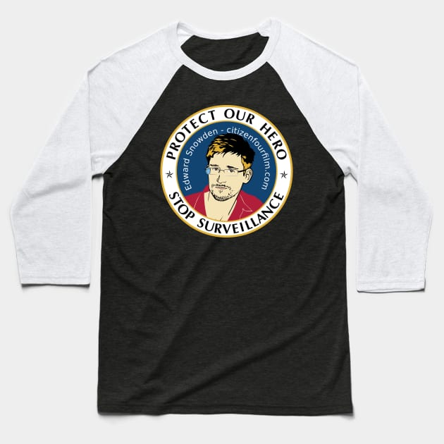 Edward Snowden Baseball T-Shirt by Soriagk